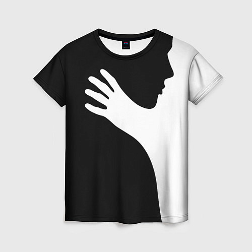 Женская футболка Чёрно-белый рисунок / 3D-принт – фото 1