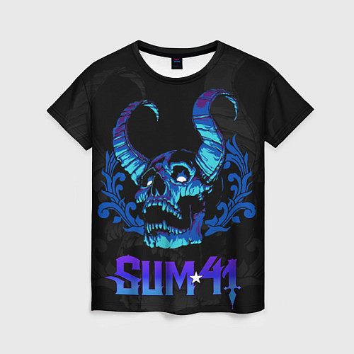Женская футболка Sum41 horns skull / 3D-принт – фото 1