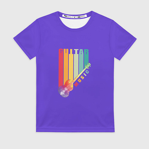 Женская футболка Абстрактная электрогитара из полигонов / 3D-принт – фото 1