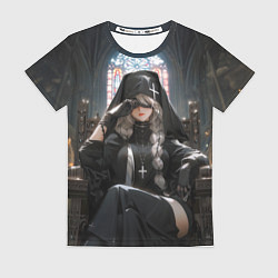 Женская футболка Монашка 2b от нейросети
