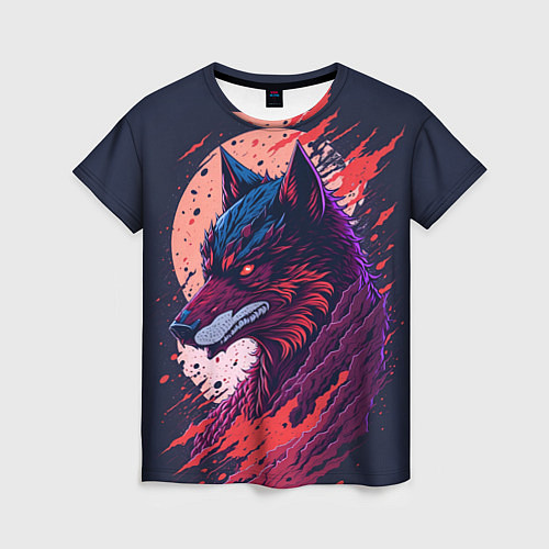 Женская футболка Нейросетевой волк / 3D-принт – фото 1