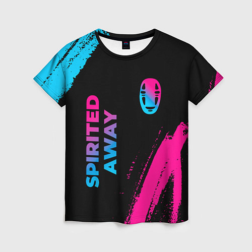 Женская футболка Spirited Away - neon gradient: надпись, символ / 3D-принт – фото 1