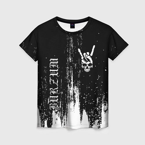 Женская футболка Burzum и рок символ на темном фоне / 3D-принт – фото 1