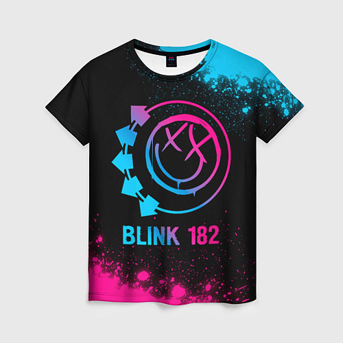 Женская футболка Blink 182 - neon gradient / 3D-принт – фото 1