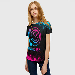 Футболка женская Blink 182 - neon gradient, цвет: 3D-принт — фото 2