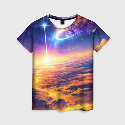 Женская футболка Космическая вселенная / 3D-принт – фото 1