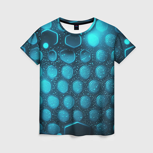 Женская футболка Неоновые светящиеся плитки / 3D-принт – фото 1