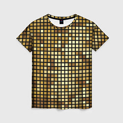 Женская футболка Золотая мозаика, поверхность диско шара