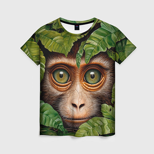 Женская футболка Обезьяна в джунглях / 3D-принт – фото 1