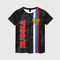 Женская футболка Russia black style