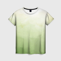 Женская футболка Абстрактный лаймовый акварельный фон