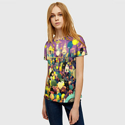 Футболка женская Праздничный город, цвет: 3D-принт — фото 2