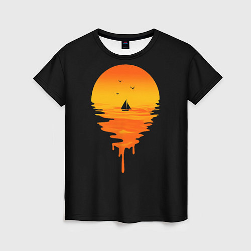 Женская футболка Лавовый закат / 3D-принт – фото 1