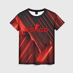 Футболка женская CS GO red neon, цвет: 3D-принт