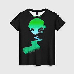 Женская футболка Неоновая речка