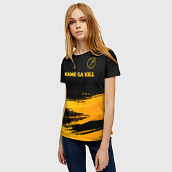 Футболка женская Akame ga Kill - gold gradient: символ сверху, цвет: 3D-принт — фото 2
