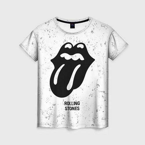 Женская футболка Rolling Stones glitch на светлом фоне / 3D-принт – фото 1