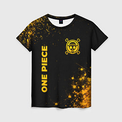 Футболка женская One Piece - gold gradient: надпись, символ, цвет: 3D-принт