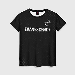 Футболка женская Evanescence glitch на темном фоне: символ сверху, цвет: 3D-принт