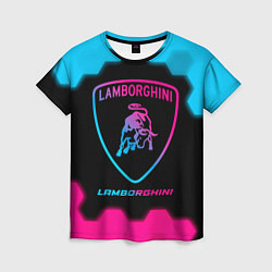 Футболка женская Lamborghini - neon gradient, цвет: 3D-принт