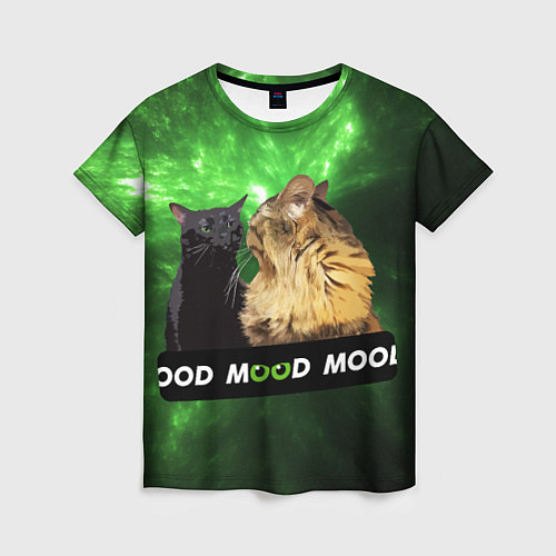 Женская футболка Mood - коты из ТикТок / 3D-принт – фото 1