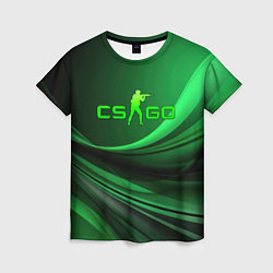 Футболка женская CS GO green abstract, цвет: 3D-принт