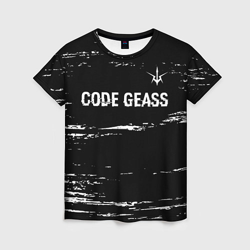 Женская футболка Code Geass glitch на темном фоне: символ сверху / 3D-принт – фото 1