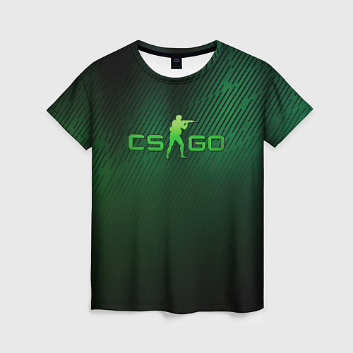 Женская футболка CSGO green logo / 3D-принт – фото 1