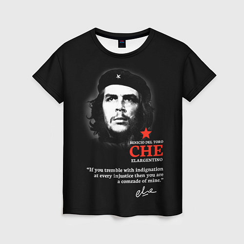 Женская футболка Che Guevara автограф / 3D-принт – фото 1