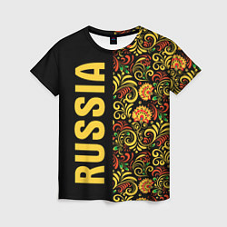 Женская футболка Russia хохлома