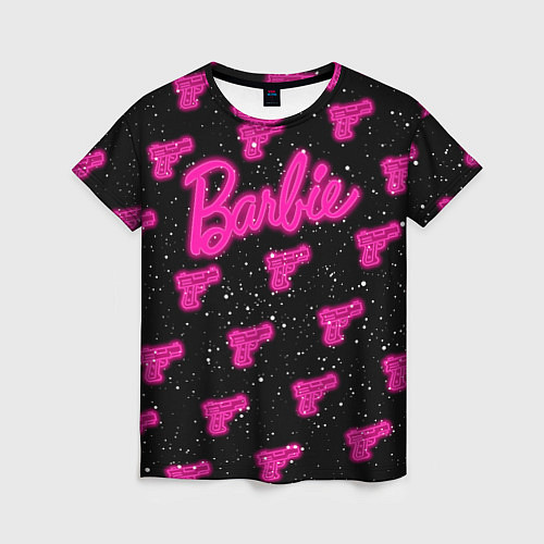 Женская футболка Неоновое оружие и Барби / 3D-принт – фото 1
