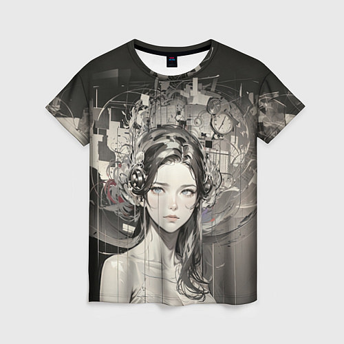Женская футболка Девушка потерянная во времени / 3D-принт – фото 1
