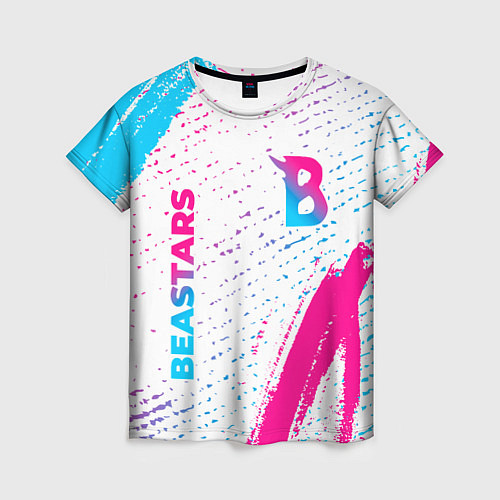 Женская футболка Beastars neon gradient style: надпись, символ / 3D-принт – фото 1