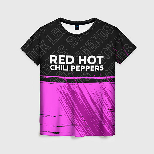 Женская футболка Red Hot Chili Peppers rock legends: символ сверху / 3D-принт – фото 1