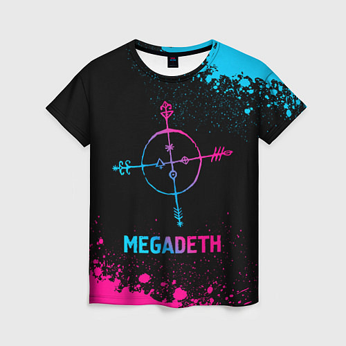 Женская футболка Megadeth - neon gradient / 3D-принт – фото 1