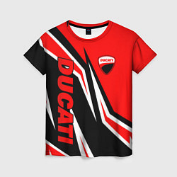 Женская футболка Ducati- red stripes