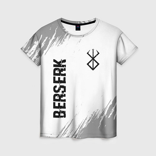 Женская футболка Berserk glitch на светлом фоне: надпись, символ / 3D-принт – фото 1