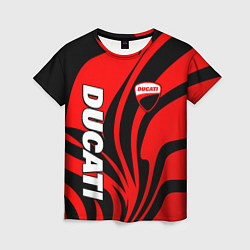 Женская футболка Ducati - red stripes