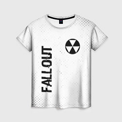 Женская футболка Fallout glitch на светлом фоне: надпись, символ