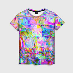 Женская футболка Яркий неоновый абстрактный Glitch