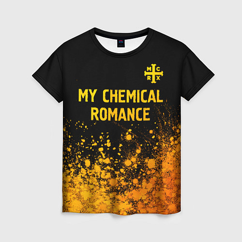 Женская футболка My Chemical Romance - gold gradient: символ сверху / 3D-принт – фото 1