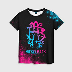 Футболка женская Nickelback - neon gradient, цвет: 3D-принт