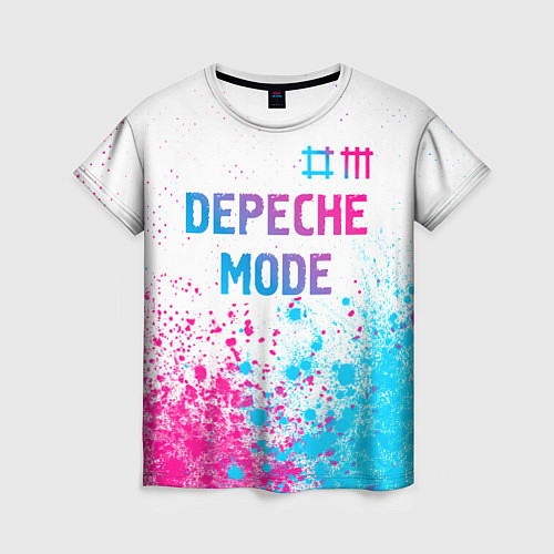 Женская футболка Depeche Mode neon gradient style: символ сверху / 3D-принт – фото 1