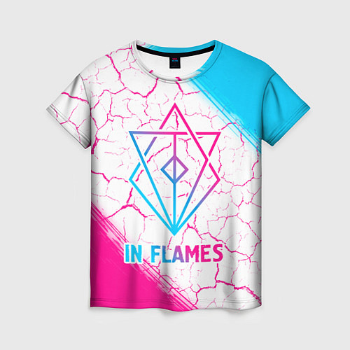 Женская футболка In Flames neon gradient style / 3D-принт – фото 1