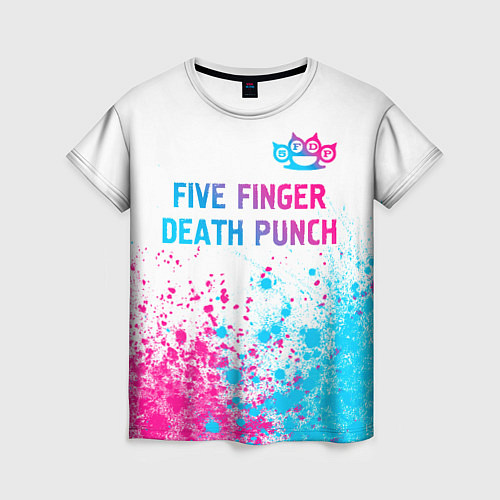 Женская футболка Five Finger Death Punch neon gradient style: симво / 3D-принт – фото 1