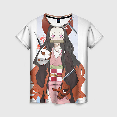 Женская футболка Клинок рассекающий демонов Нэдзуко Камадо / 3D-принт – фото 1