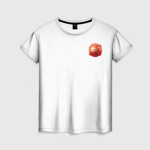 Женская футболка Сакура в Огне Заката / 3D-принт – фото 1