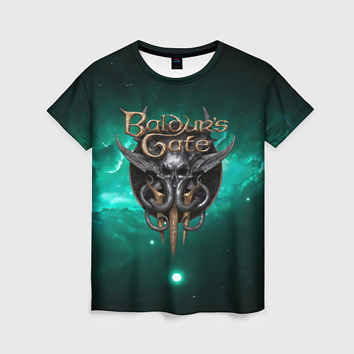 Женская футболка Baldurs Gate 3 logo green / 3D-принт – фото 1
