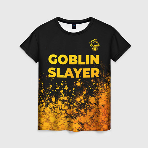 Женская футболка Goblin Slayer - gold gradient: символ сверху / 3D-принт – фото 1