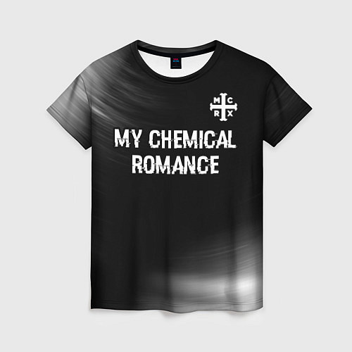 Женская футболка My Chemical Romance glitch на темном фоне: символ / 3D-принт – фото 1